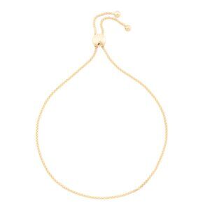 GOLDEN CLEF Gold Made In Italy 14kt Gold Spiga Chain Adjustable Bracelet